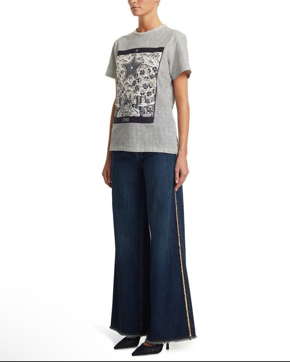 Dior CHRISTIAN DIOR Gray L'etoile Printed T-shirt Size XS / US 0-2 / IT 36-38 - 2 Thumbnail