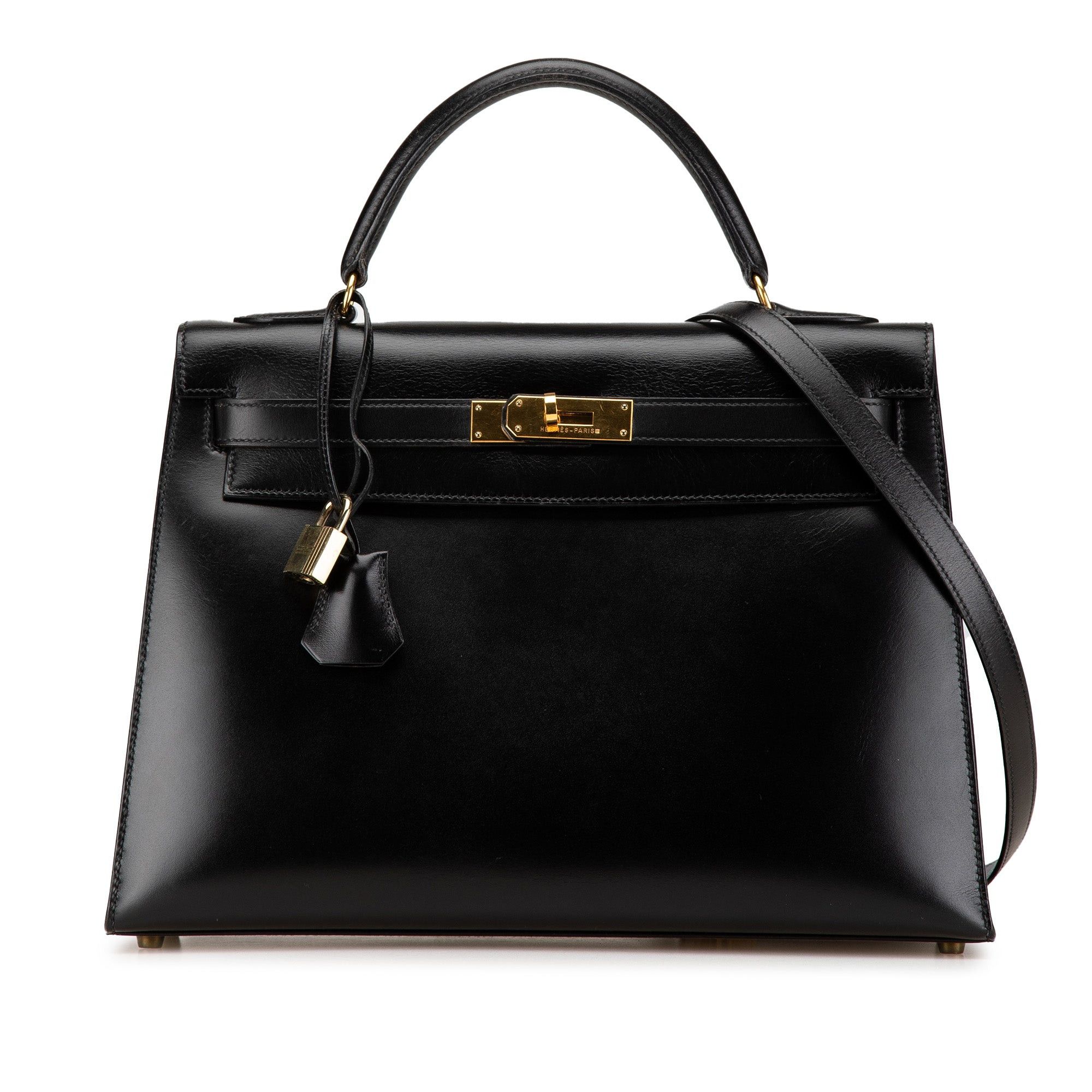 Hermes Hermès Box Calf Kelly Sellier 32 Black Size ONE SIZE - 1 Thumbnail