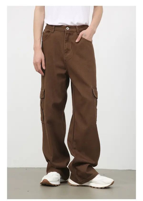 Japanese Brand Noriko x Ryou Brown Vintage Loose Straight Cargo Jeans Size US 32 / EU 48 - 1 Thumbnail