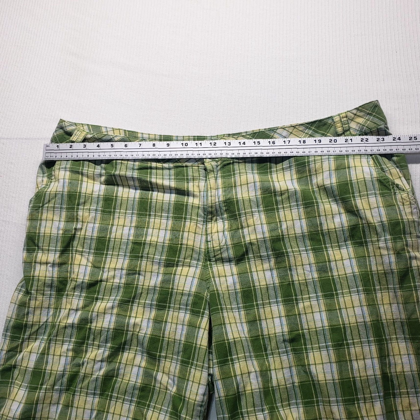 Vintage Lane Bryant Shorts Bermuda Green Plaid Pockets Plus Size 26 Womens Size 26" / US 2 / IT 38 - 3 Thumbnail