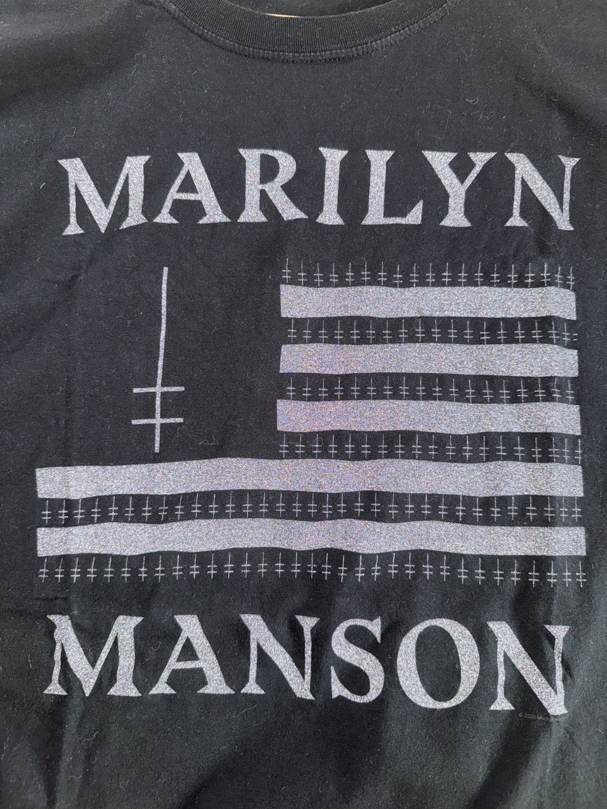 Marilyn Manson Marilyn Manson black flag reflective tee Size US XL / EU 56 / 4 - 4 Thumbnail