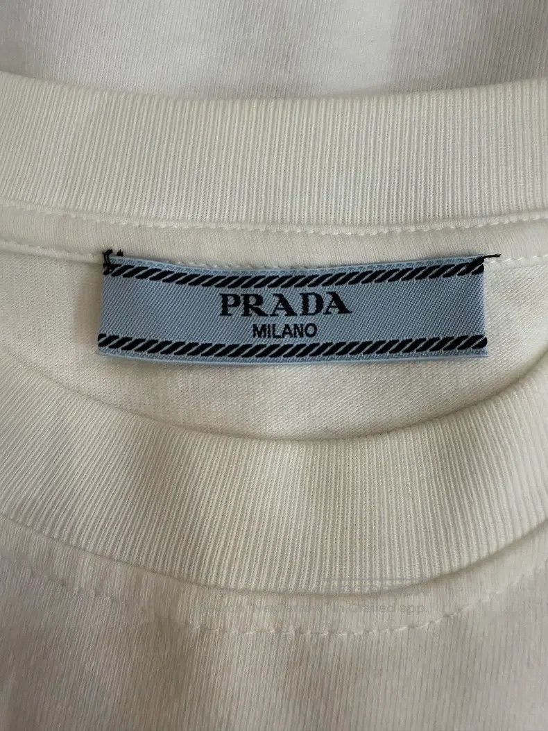 Prada Prada White triangle logo nylon stitching short-sleeved T- Size XS / US 0-2 / IT 36-38 - 4 Thumbnail