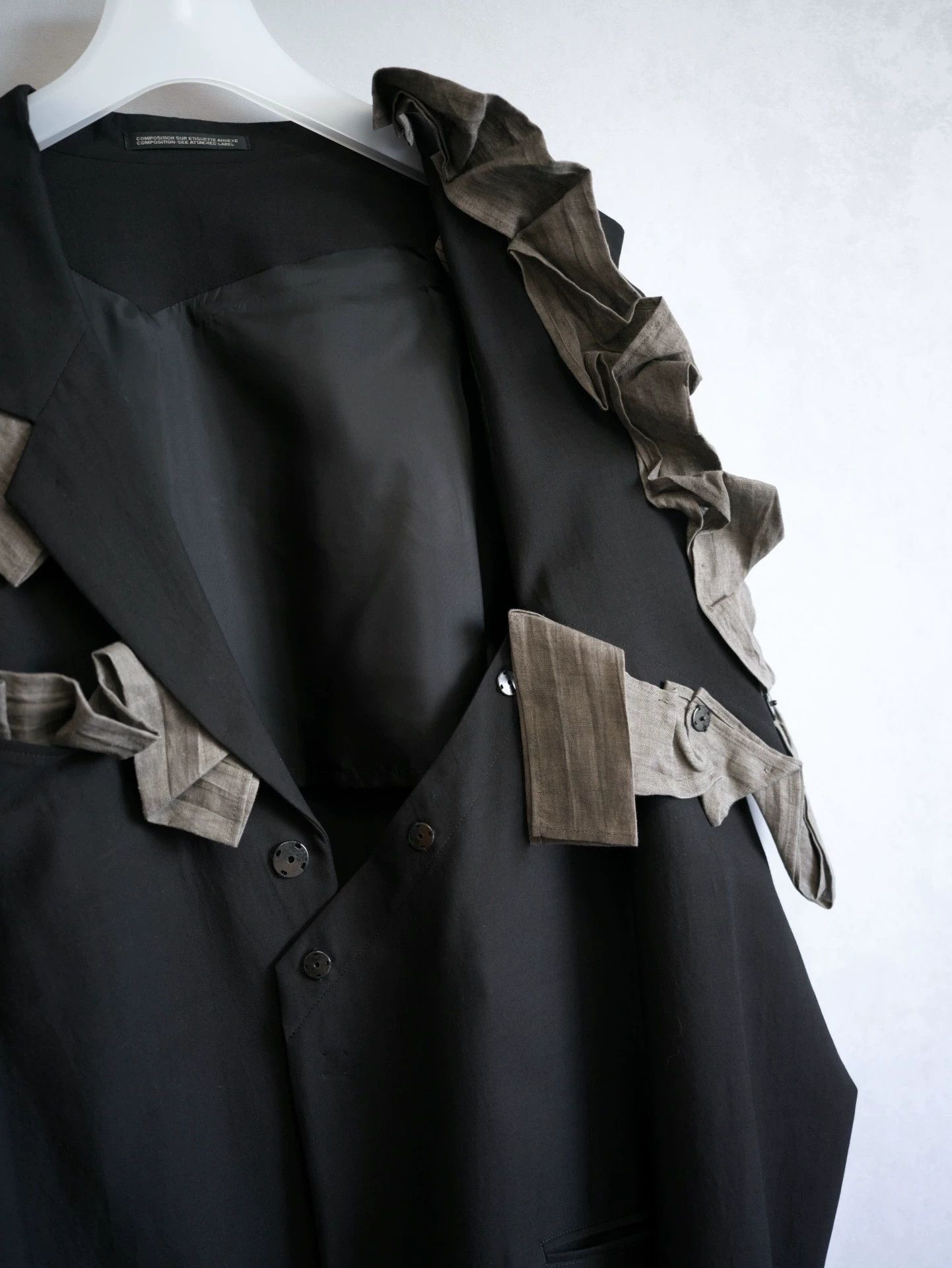 Yohji Yamamoto Yohji Yamamoto 24SS Embroidered Ruffle Jacket Gray Size 2 Size US M / EU 48-50 / 2 - 5 Thumbnail
