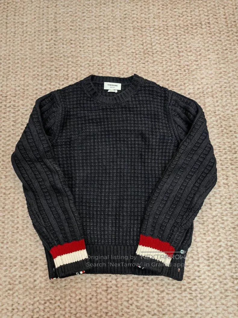 Thom Browne Thom Browne Waffle Knit Sweater Size US L / EU 52-54 / 3 - 1 Thumbnail
