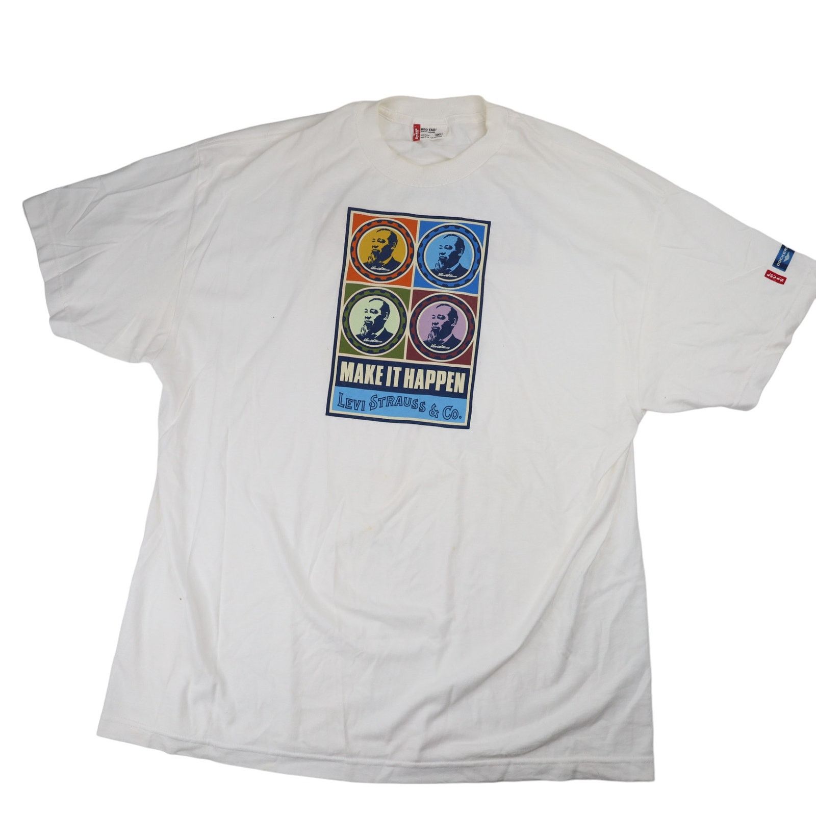 Levi's × Vintage Vintage Y2k Levis Red Tab "Make it Happen" Graphic T Shirt Size US XXL / EU 58 / 5 - 1 Thumbnail