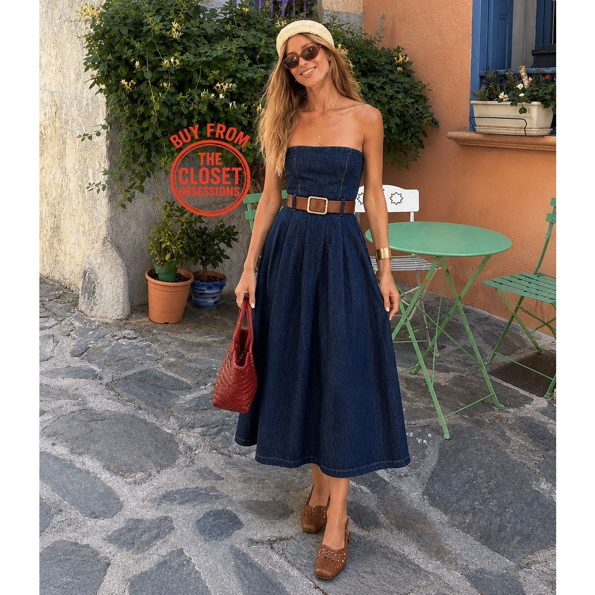 Zara Zara NWT Light Blue Bow Strappy Side Slit Midi Dress M