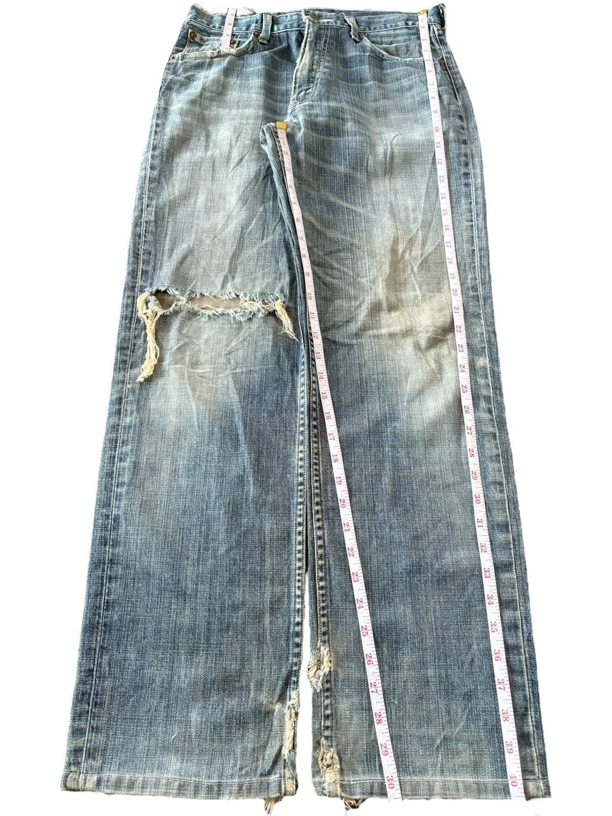 Levi's Vintage 90s Levis 502 Mud Wash Distress Baggy Jeans Size US 30 / EU 46 - 7 Thumbnail