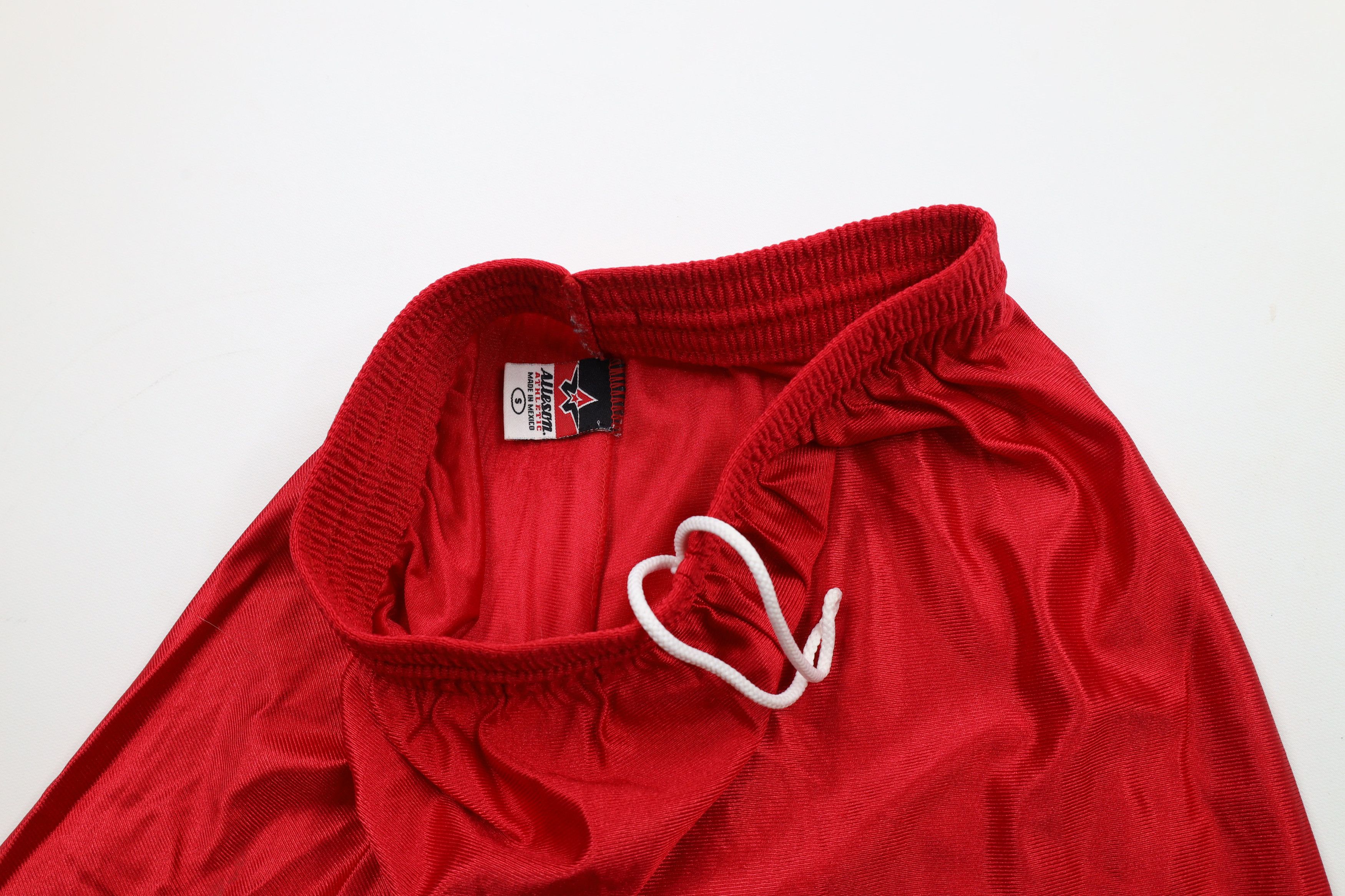 Vintage Vintage 90s Streetwear Silky Nylon Basketball Shorts Red Size US 30 / EU 46 - 6 Thumbnail