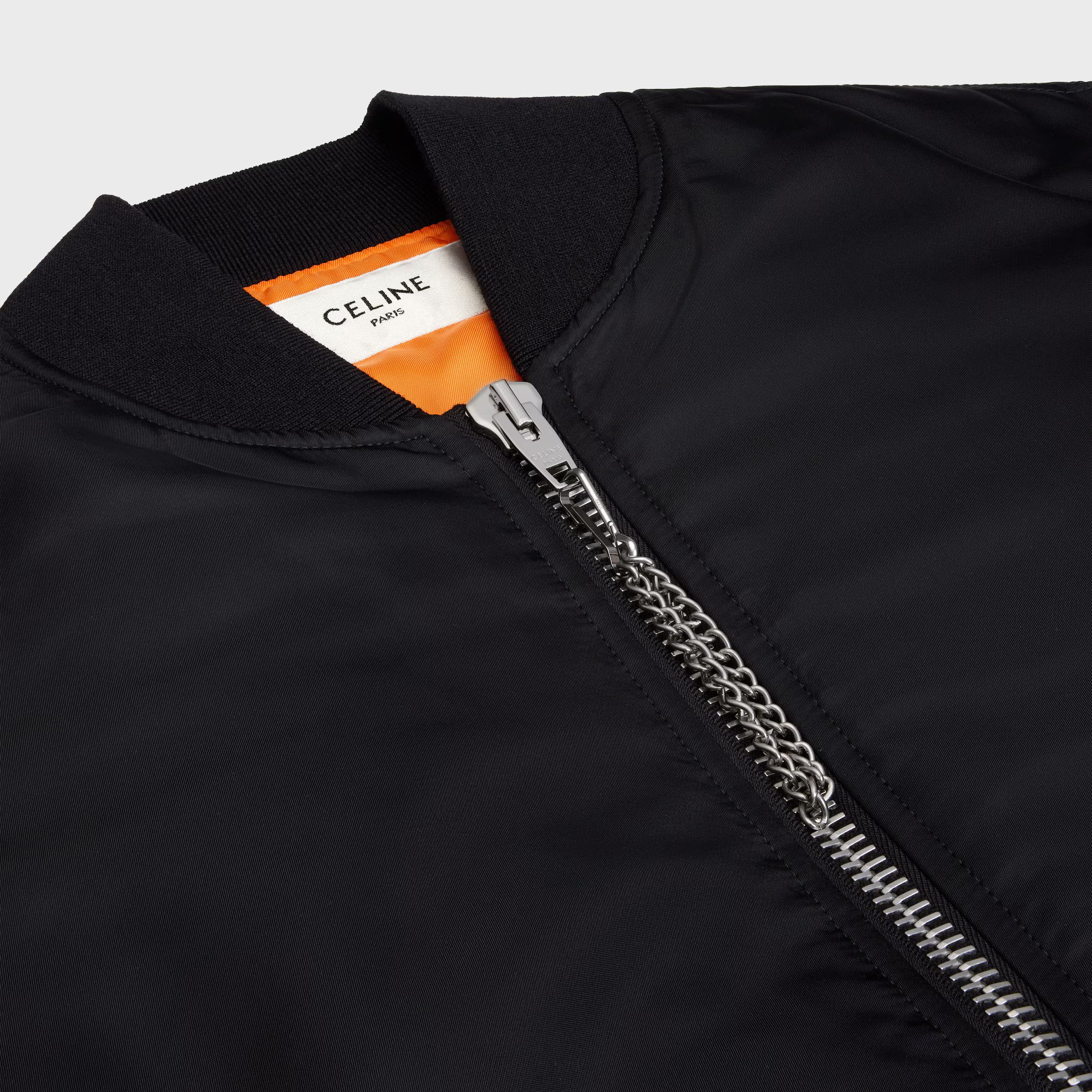 Celine o1loc1c1225 Bomber Jacket In Nylon in Black Size US XL / EU 56 / 4 - 3 Thumbnail