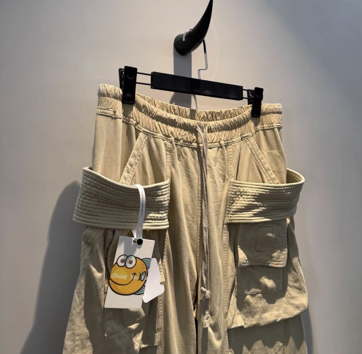 Rick Owens Rick Owens DRKSHDW Beige Drawstring Pants with Dual Loops Size US 34 / EU 50 - 2 Thumbnail