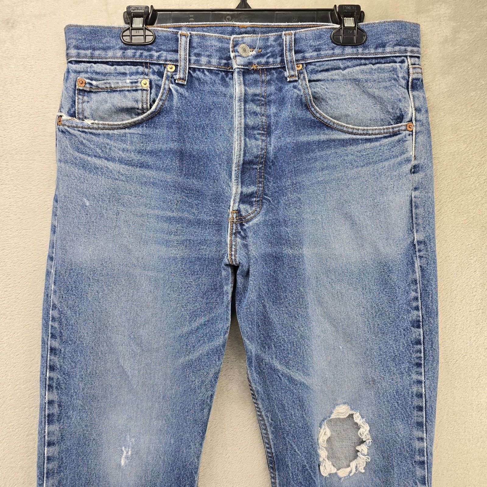 Levi's Vtg Levis 501xx Jeans 36x30 (Fits 34x29 Distressed Whiskers Size US 34 / EU 50 - 2 Thumbnail