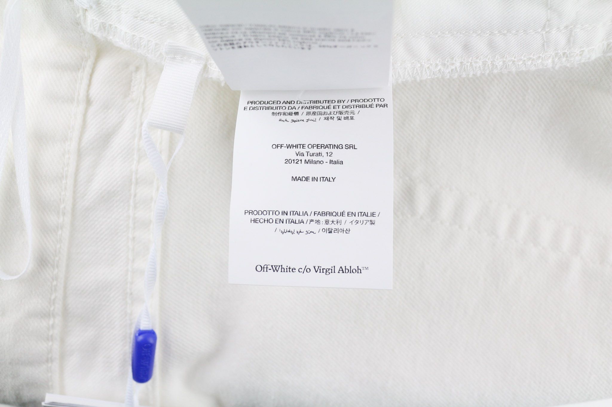 Off-White 90S LOGO W34 Straight Cotton Raw White Button Fly 80239 Size US 34 / EU 50 - 9 Thumbnail