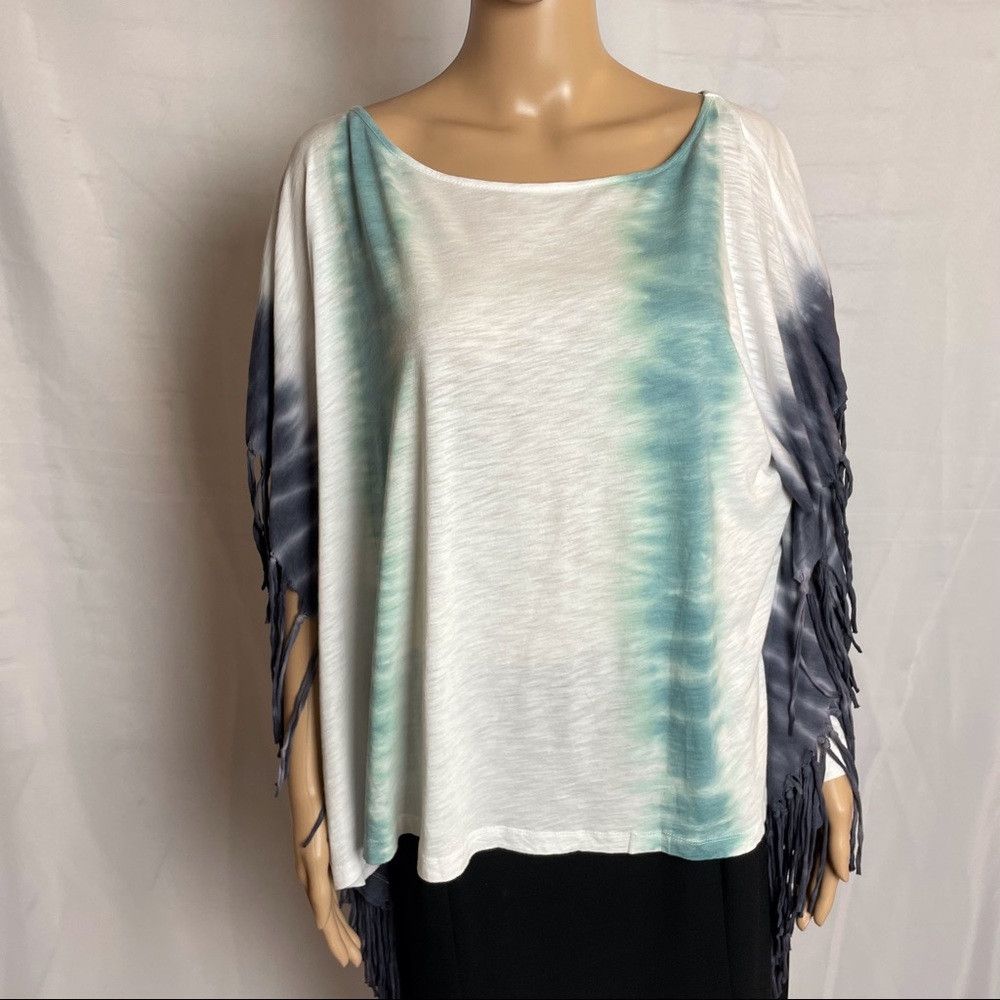 Free People NWT New $88 Free People Movement Fringe Top Poncho Tie Dye Size M / US 6-8 / IT 42-44 - 1 Thumbnail