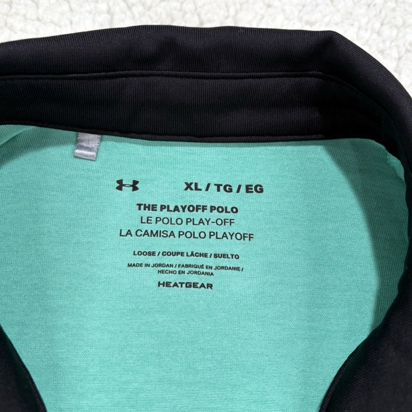 Under Armour Under Armour Polo Shirt Golf Turquoise Black Stripes Mens XL Green Blended Fabric HeatGear Size US XL / EU 56 / 4 - 3 Thumbnail
