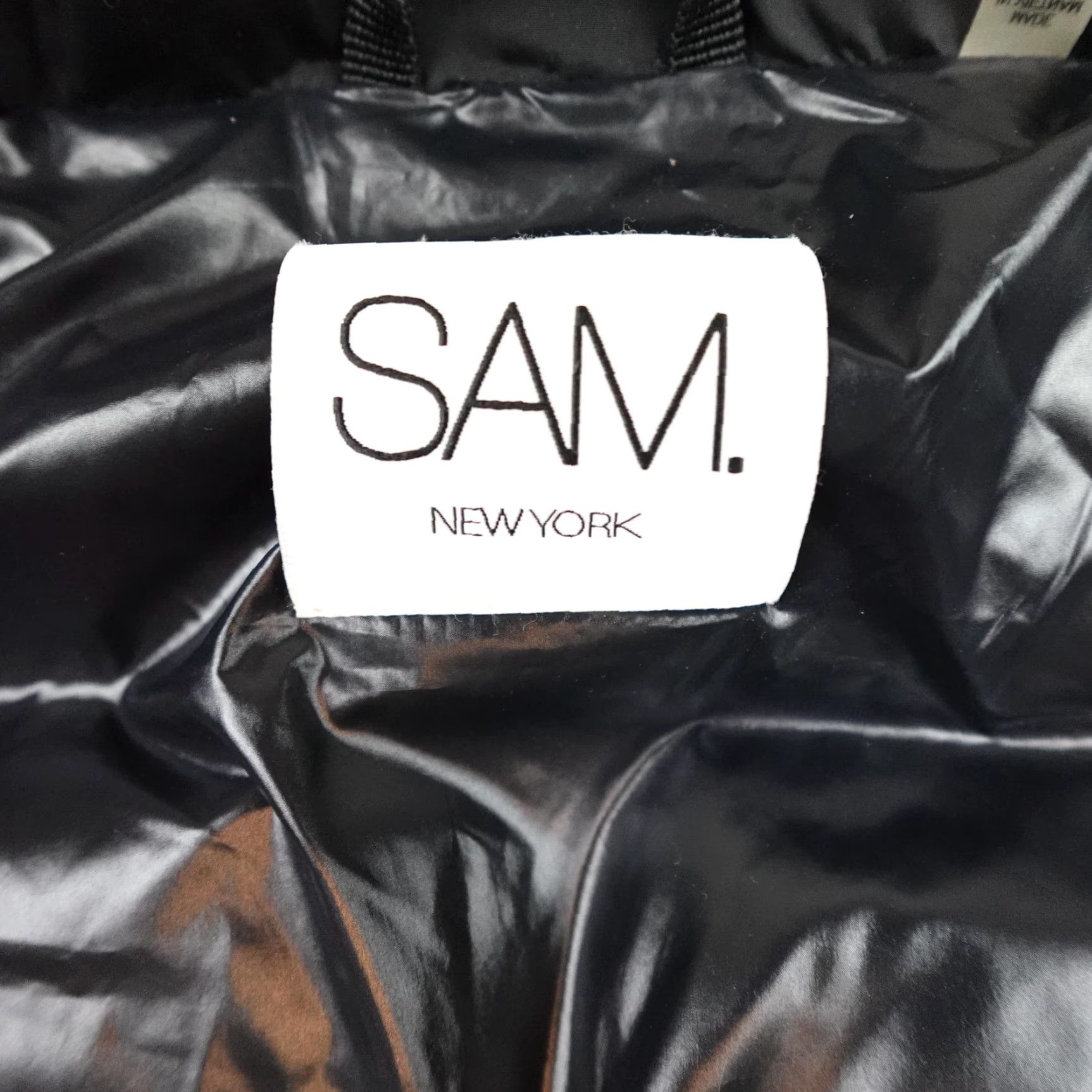 Vintage SAM New York Jordy Jacket Womens Large Black Down Puffer Bomber Zip Coat Size L / US 10 / IT 46 - 6 Thumbnail