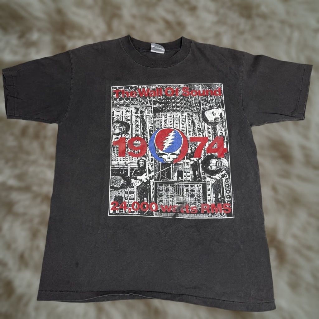 Vintage Grateful Dead T Shirt Vintage 1990 Wall Of Sound 1974 Jerry Garcia GDM Black XL Men Short Sleeve Cotton T-Shirt Size US XL / EU 56 / 4 - 1 Thumbnail