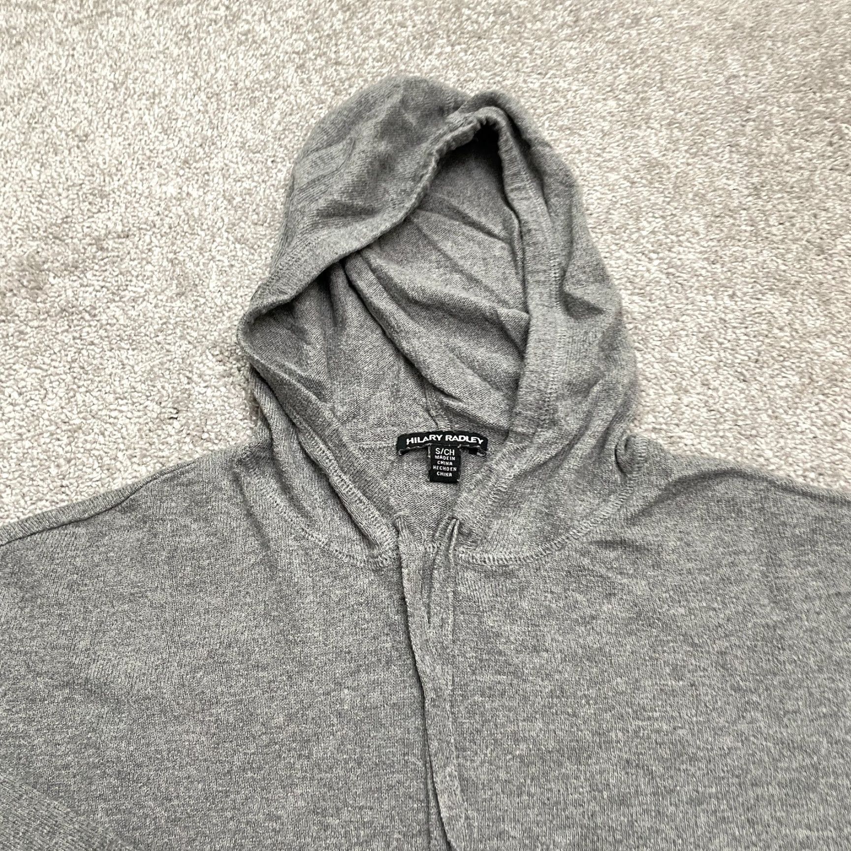 Vintage Hilary Radley Hoodie Pullover Womens Small Gray Lightweight Knit Cotton Nylon Viscose Logo Sweatshirt Casual Shirt? Size S / US 4 / IT 40 - 4 Thumbnail