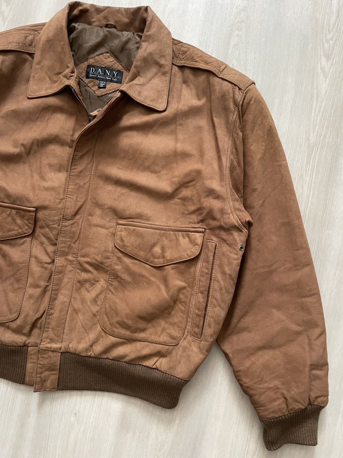 Vintage Vintage DANY Classic Brown Genuine Leather Bomber Jacket XL Size US XL / EU 56 / 4 - 2 Thumbnail