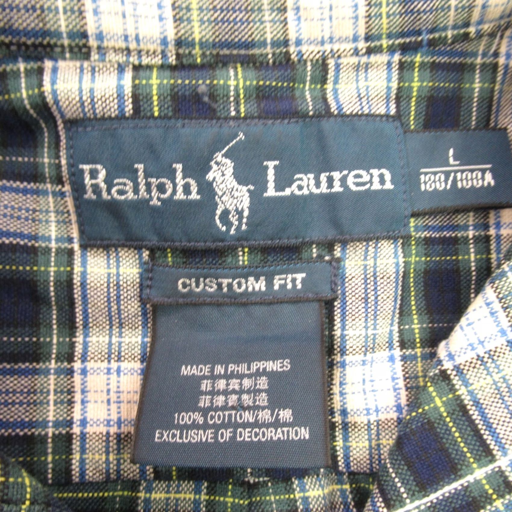 Polo Ralph Lauren Ralph Lauren Shirt Mens Large Long Sleeve Plaid Custom Fit Blue Size US L / EU 52-54 / 3 - 4 Thumbnail