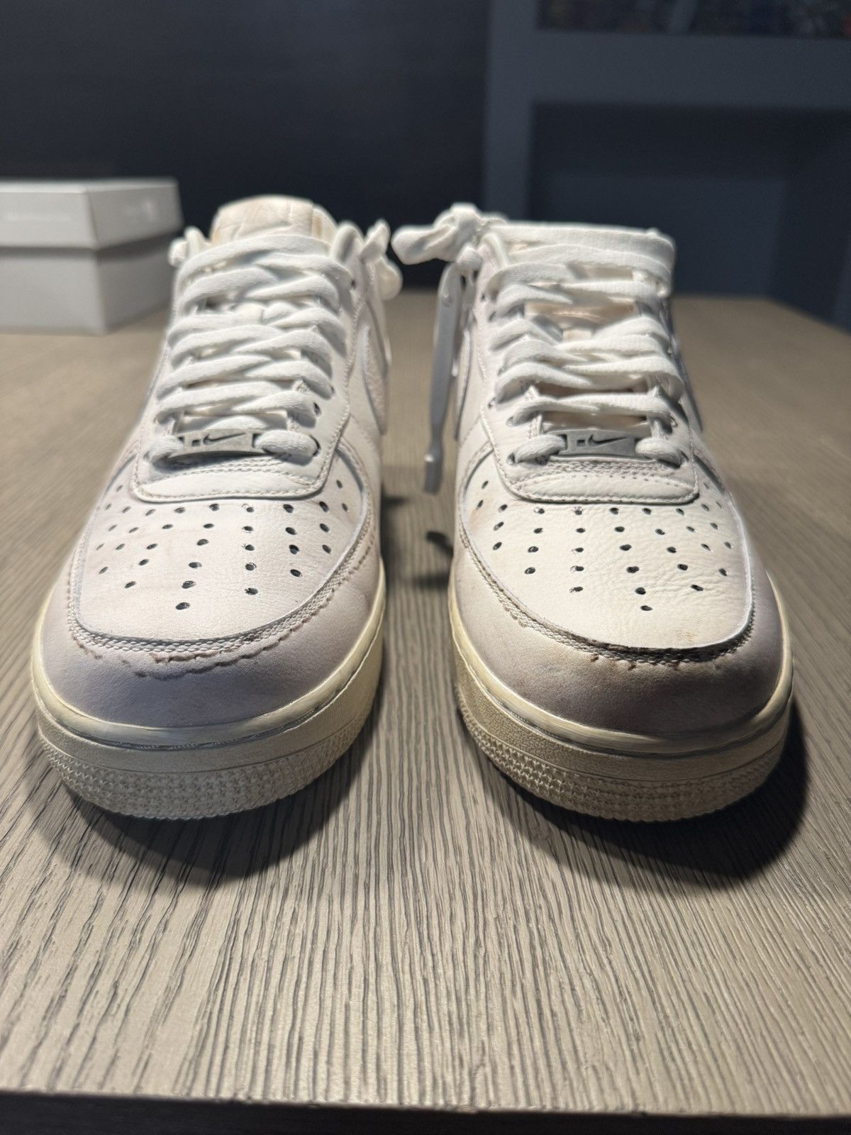 Nike Nike Air Force 1 Low .SWOOSH Dirty Triple White Size US 12 / EU 45 - 3 Thumbnail