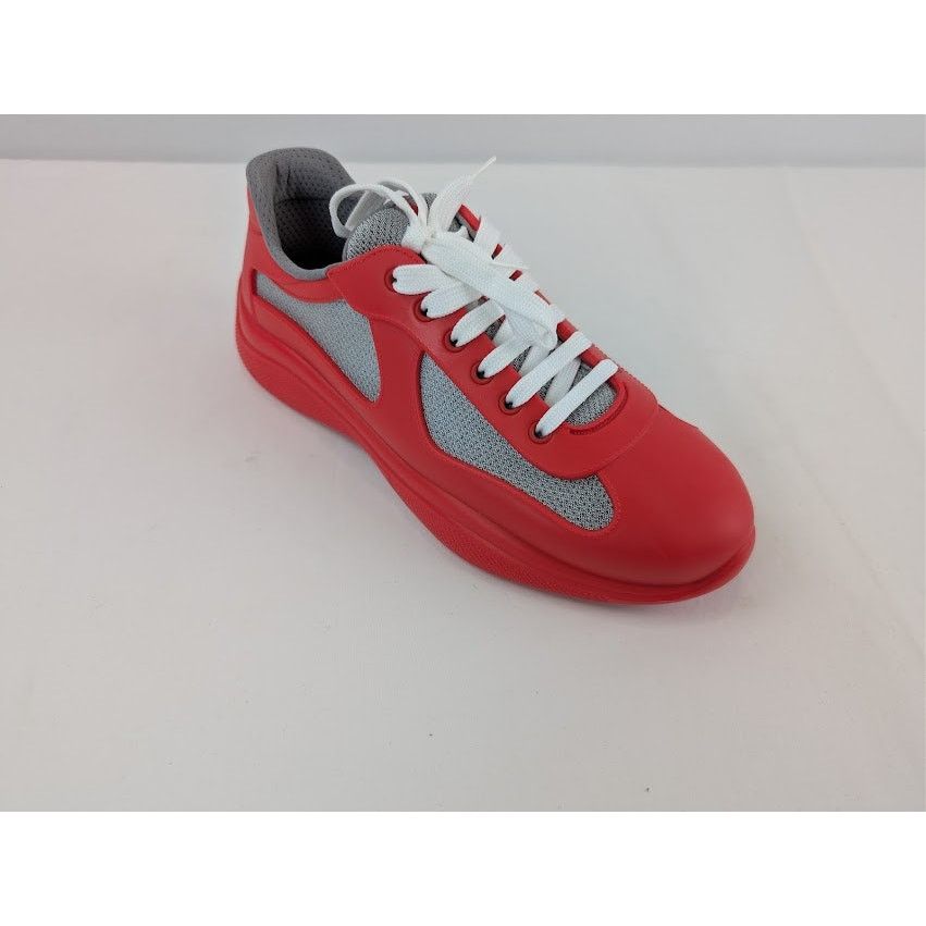 Prada o1rshd1 Calzature Uomo Icon Soft Lace Up Sneaker in Rosso Size US 9 / EU 42 - 3 Thumbnail