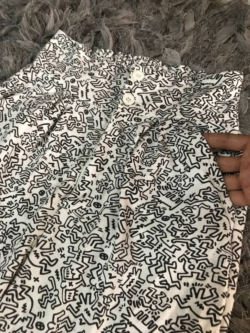 Art Comes First × Japanese Brand Keith Harring OVP Pop Art High Waist Pants Size 29" - 2 Thumbnail