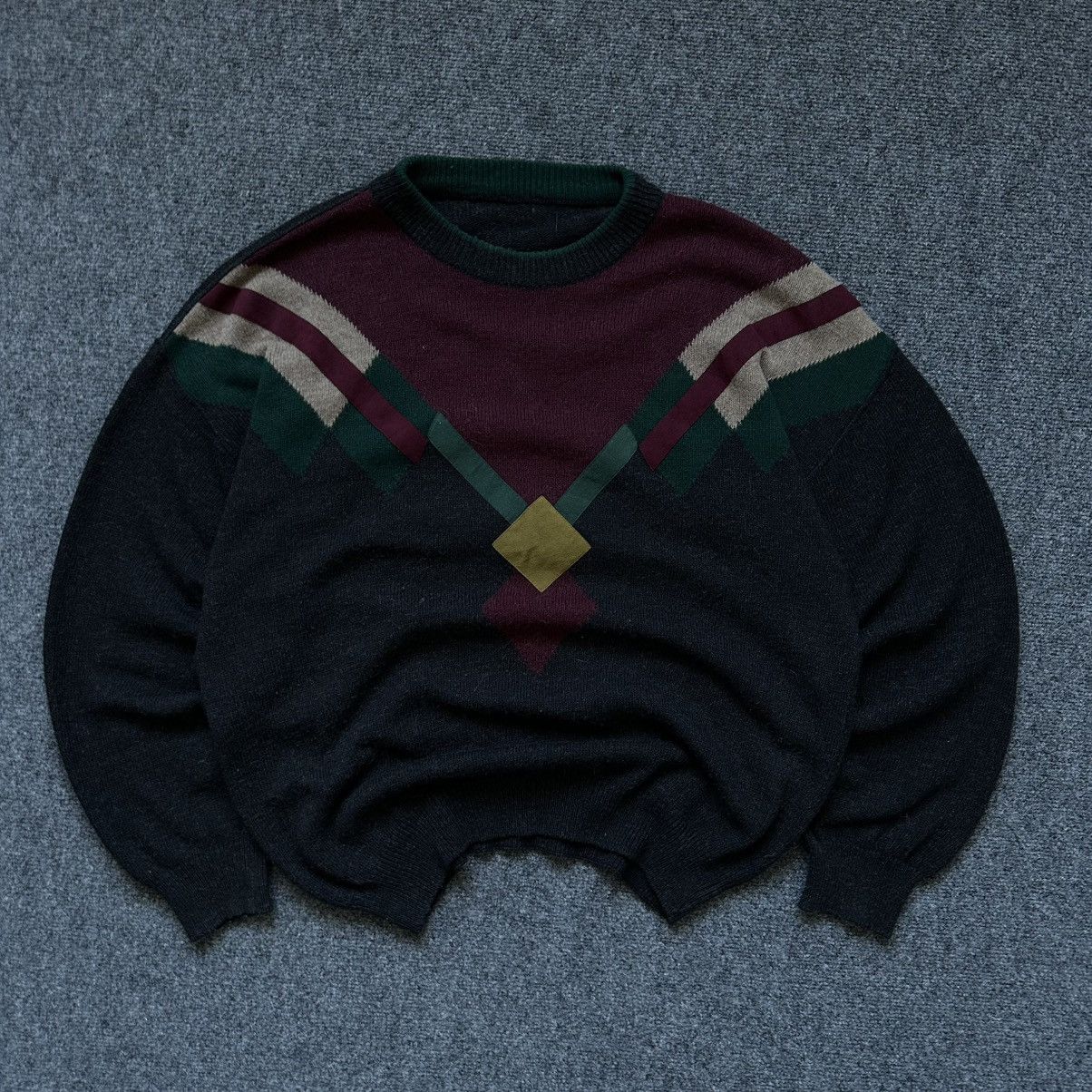 If Six Was Nine VTG Knit Wool Sweater Abstractive Size XL - 2XL Old Money Size US XXL / EU 58 / 5 - 3 Thumbnail