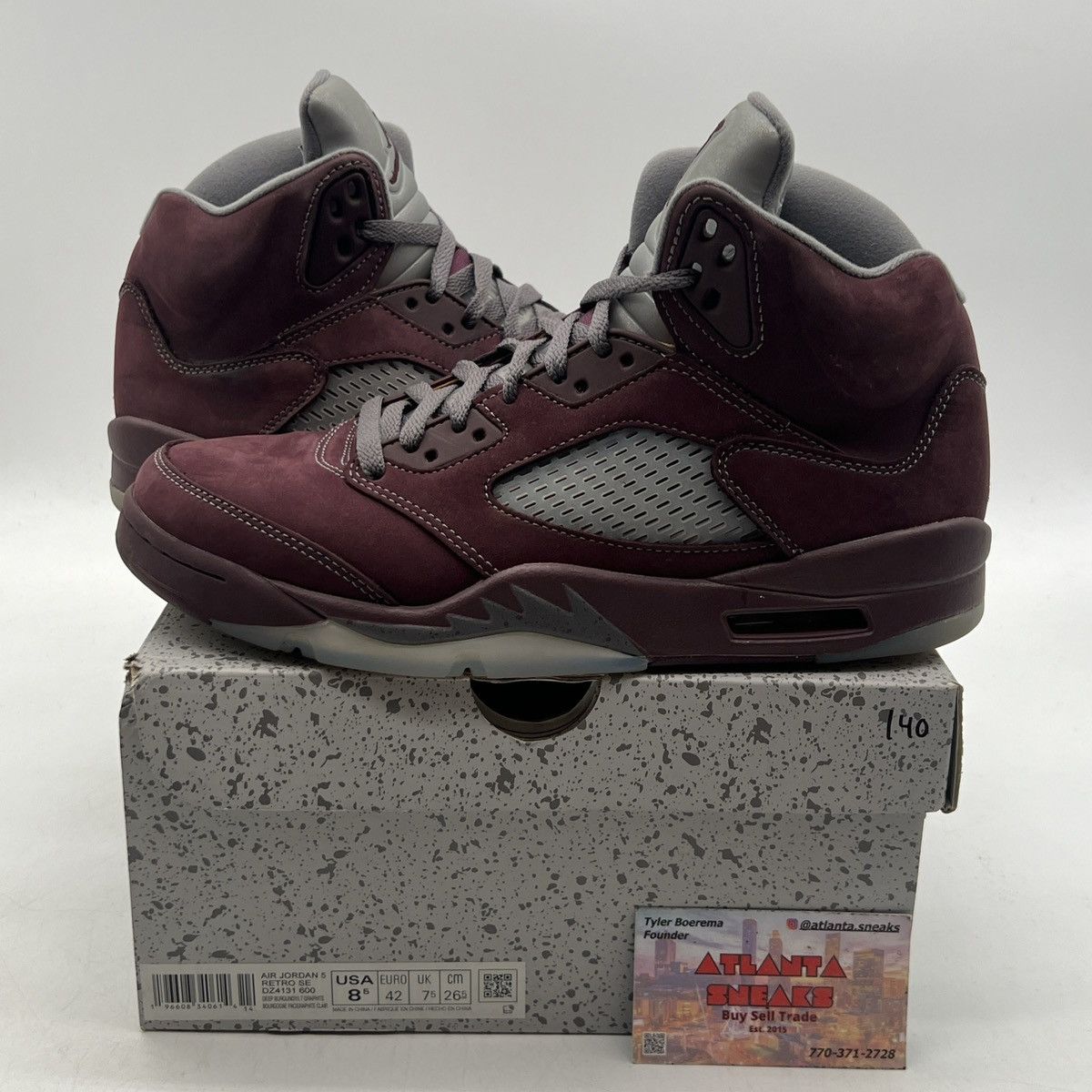 Jordan Brand Air Jordan 5 burgundy Size US 8.5 / EU 41-42 - 1 Thumbnail