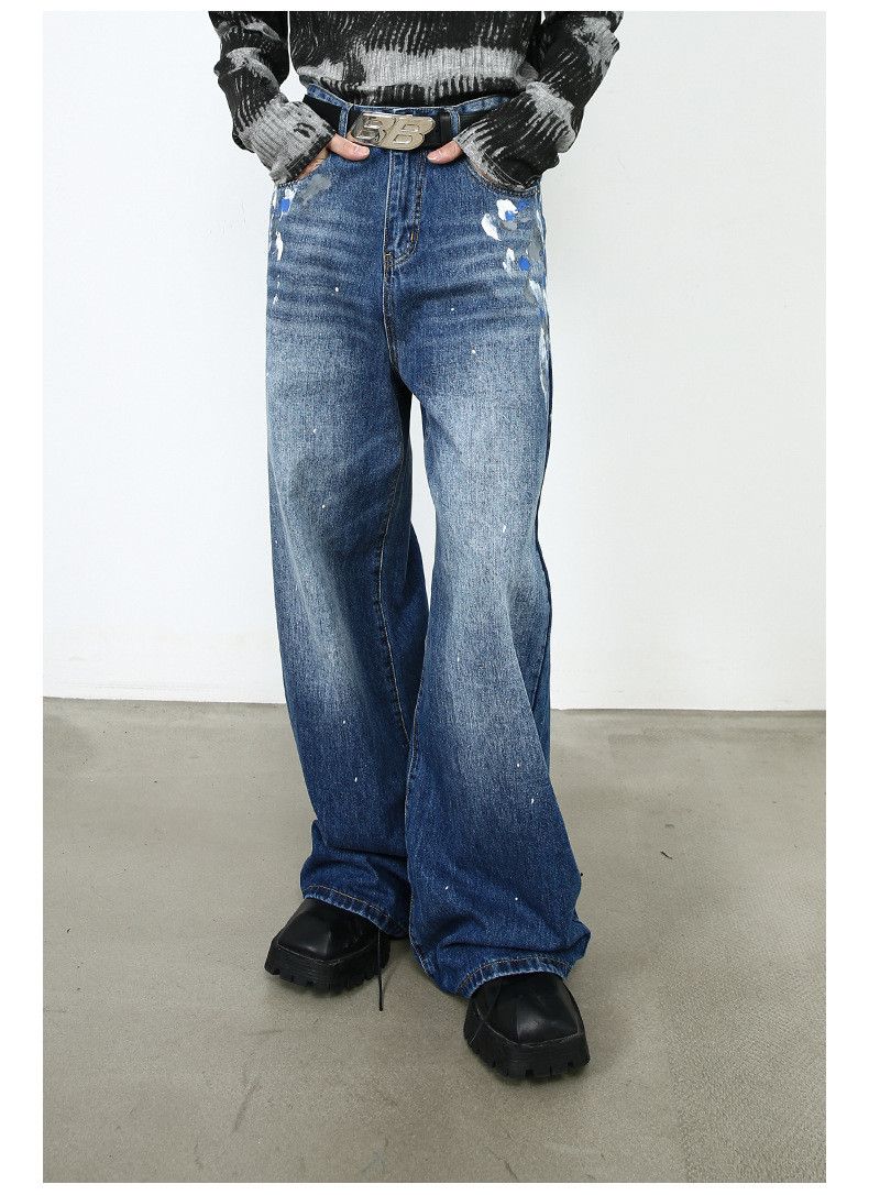 Japanese Brand × Jean Men's street retro ink-splashed trendy jeans Size US 32 / EU 48 - 2 Thumbnail