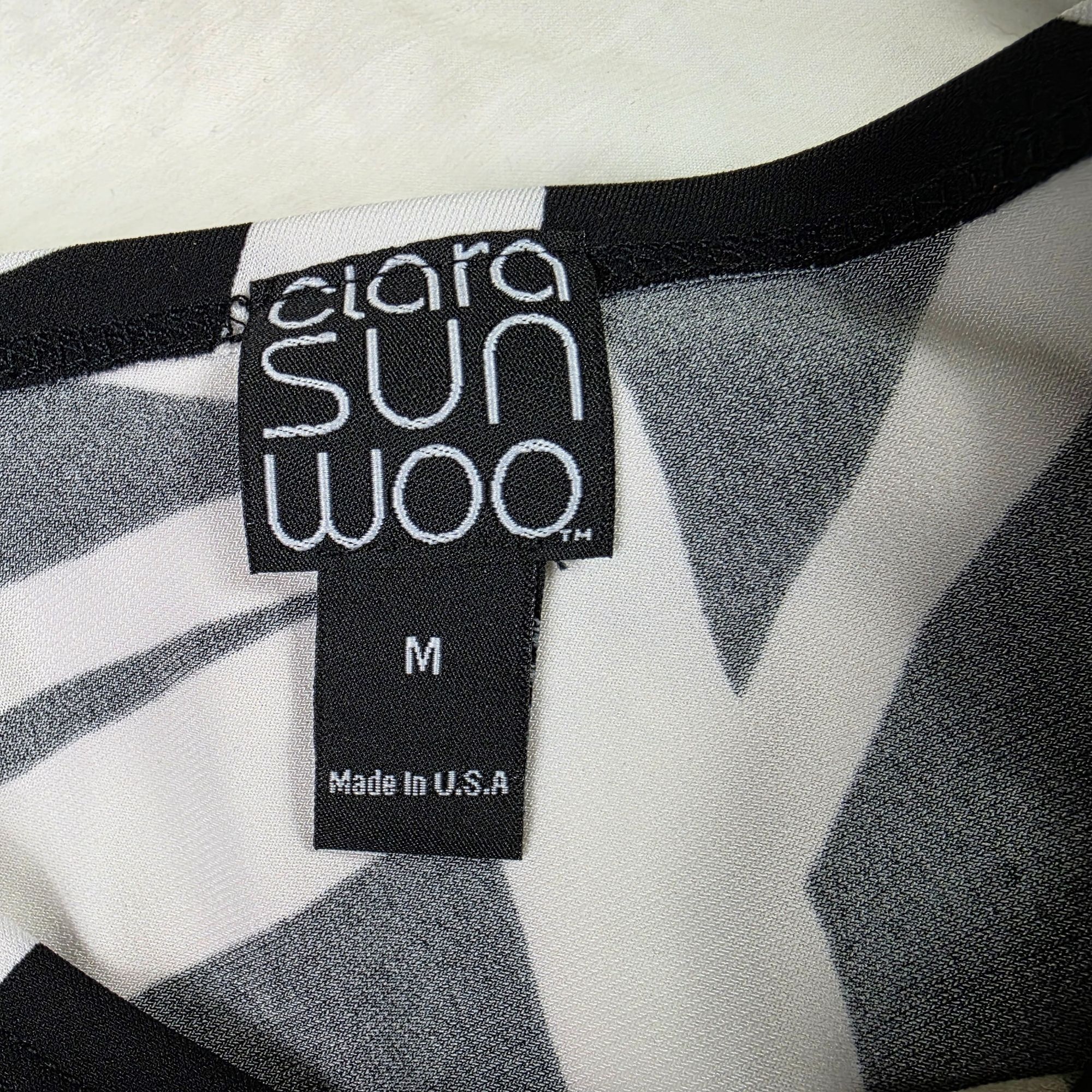 Other Clara Sunwoo Drop Shoulder Womens Top M Black White Printed Size M / US 6-8 / IT 42-44 - 3 Thumbnail