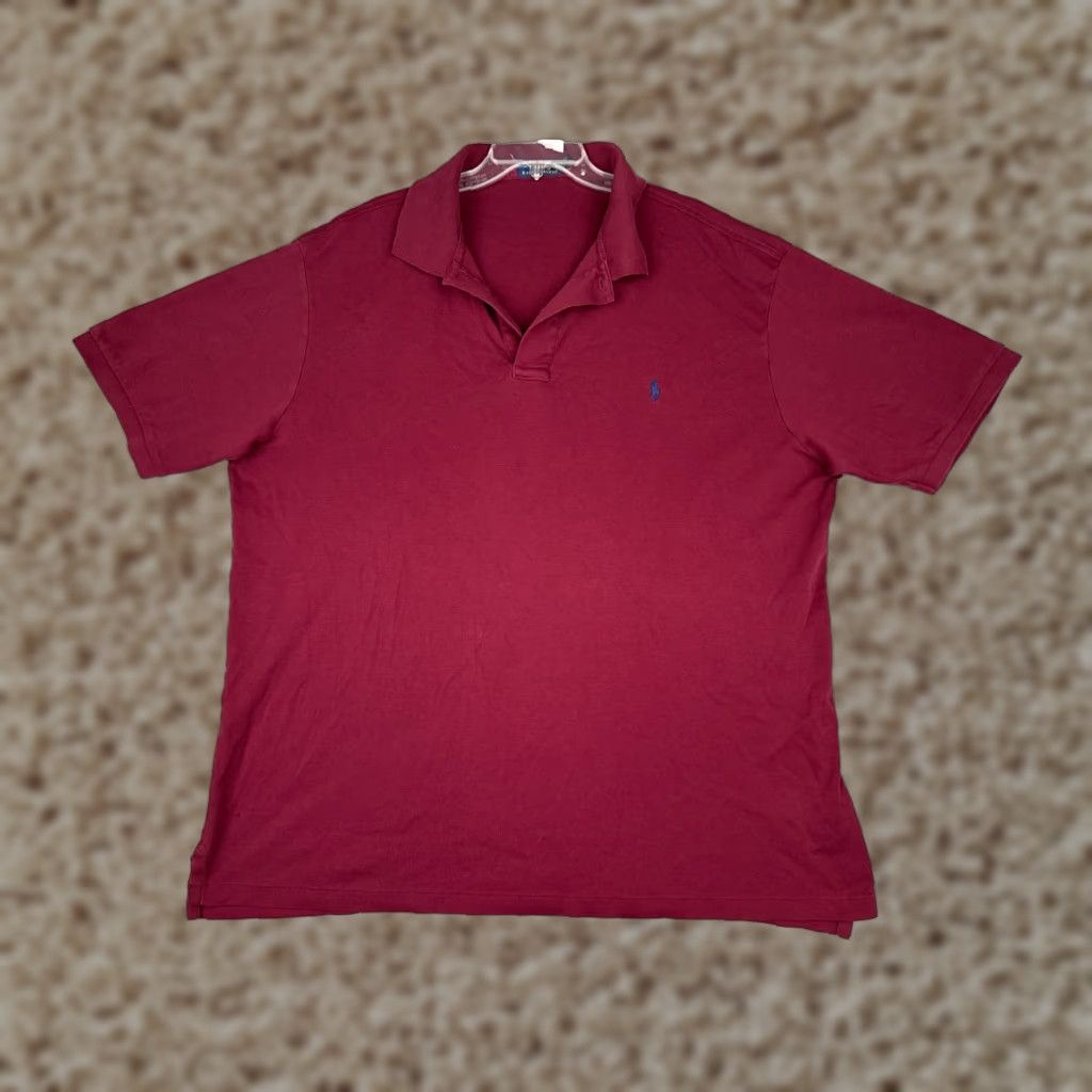 Ralph Lauren Polo Shirt Men 2XLT Red 100% Cotton Short Sleeve Slim Fit Polo Shirt Big & Tall Classic Golf Casual Shirt Mens