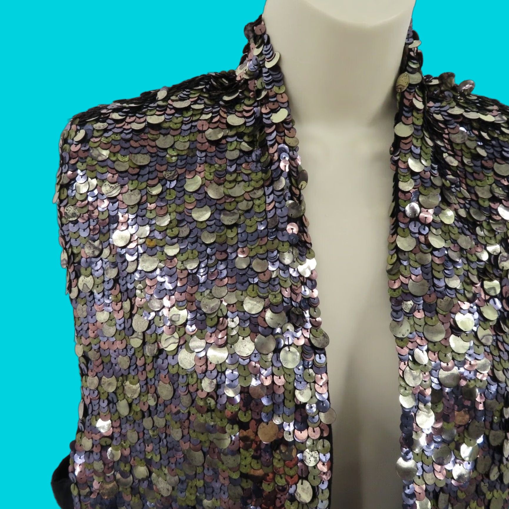 Maison Scotch VINTAGE: No — Maison Scotch Boudoir Women 2 Metallic Sequin Front Black Sleeveless Vest Top Blouse Sleeveless Sequin Woman 2 Black Modern Fashion Size XS / US 0-2 / IT 36-38 - 1 Thumbnail