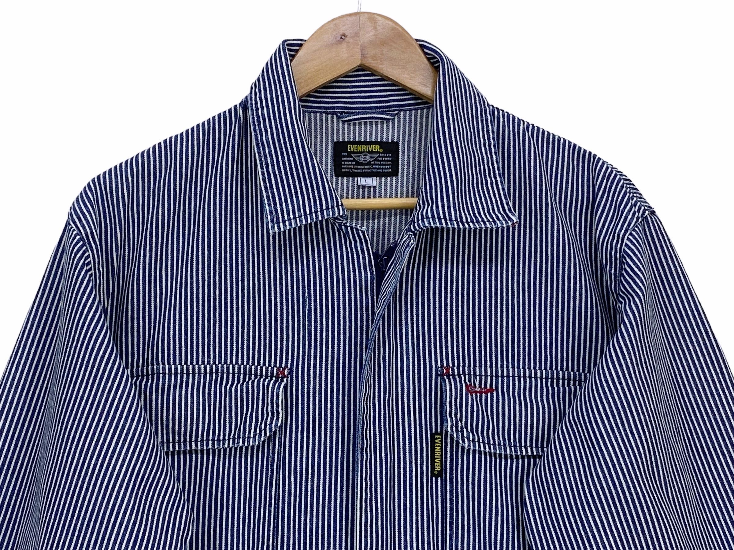 Vintage Evenriver Hickory Stripes Coverall Jumpsuit Size US 41 - 3 Thumbnail