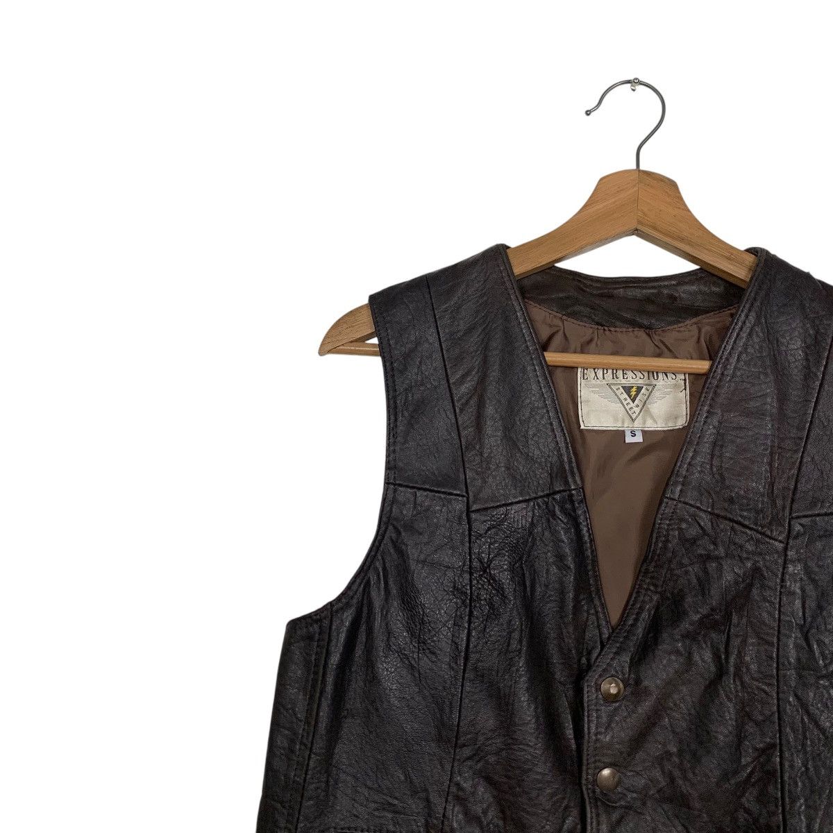 Vintage Vintage 90’s Brown Leather Vest #2759-C124 Size US S / EU 44-46 / 1 - 3 Thumbnail