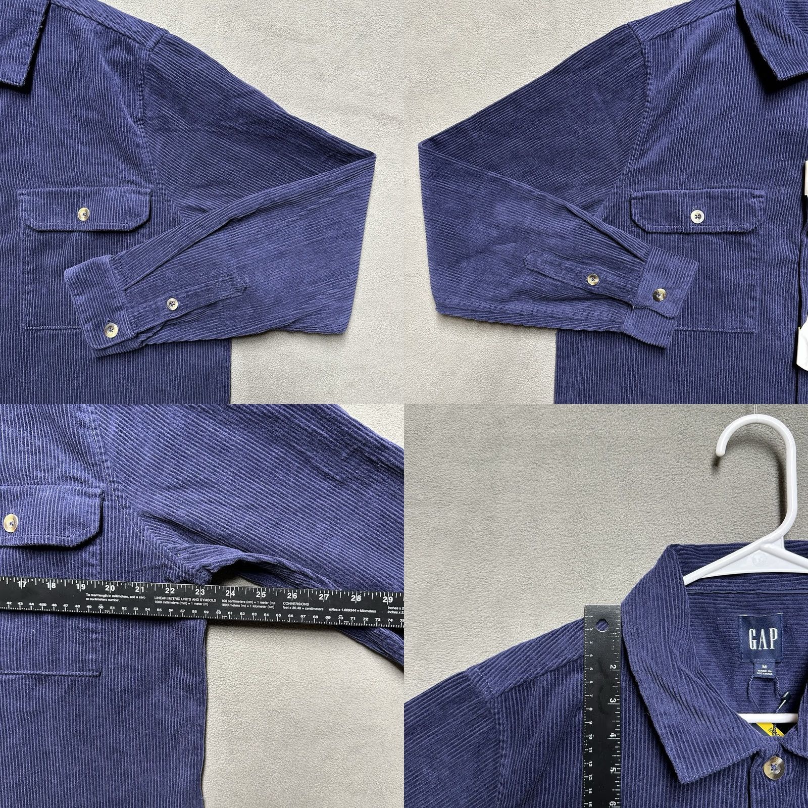 Gap Gap Shirt Mens Medium Navy Blue Corduroy Long Sleeve Button Up Size US M / EU 48-50 / 2 - 8 Thumbnail