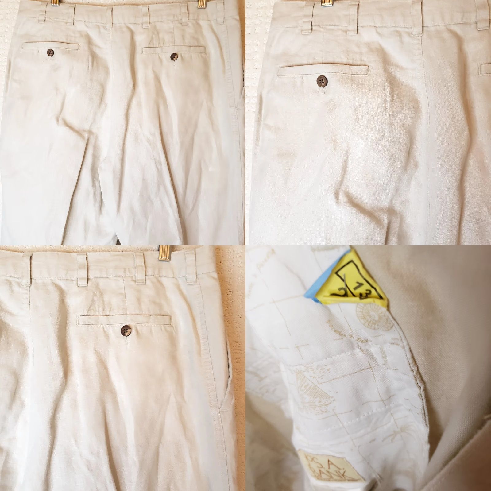 Jos. A. Bank JOS A BANK MEN Pants Beige 100% Linen 38W x 32L Dress Mens Size 38 Inseam 32 Beig e 100% Linen Dress Pants Mens Size US 38 / EU 54 - 8 Thumbnail
