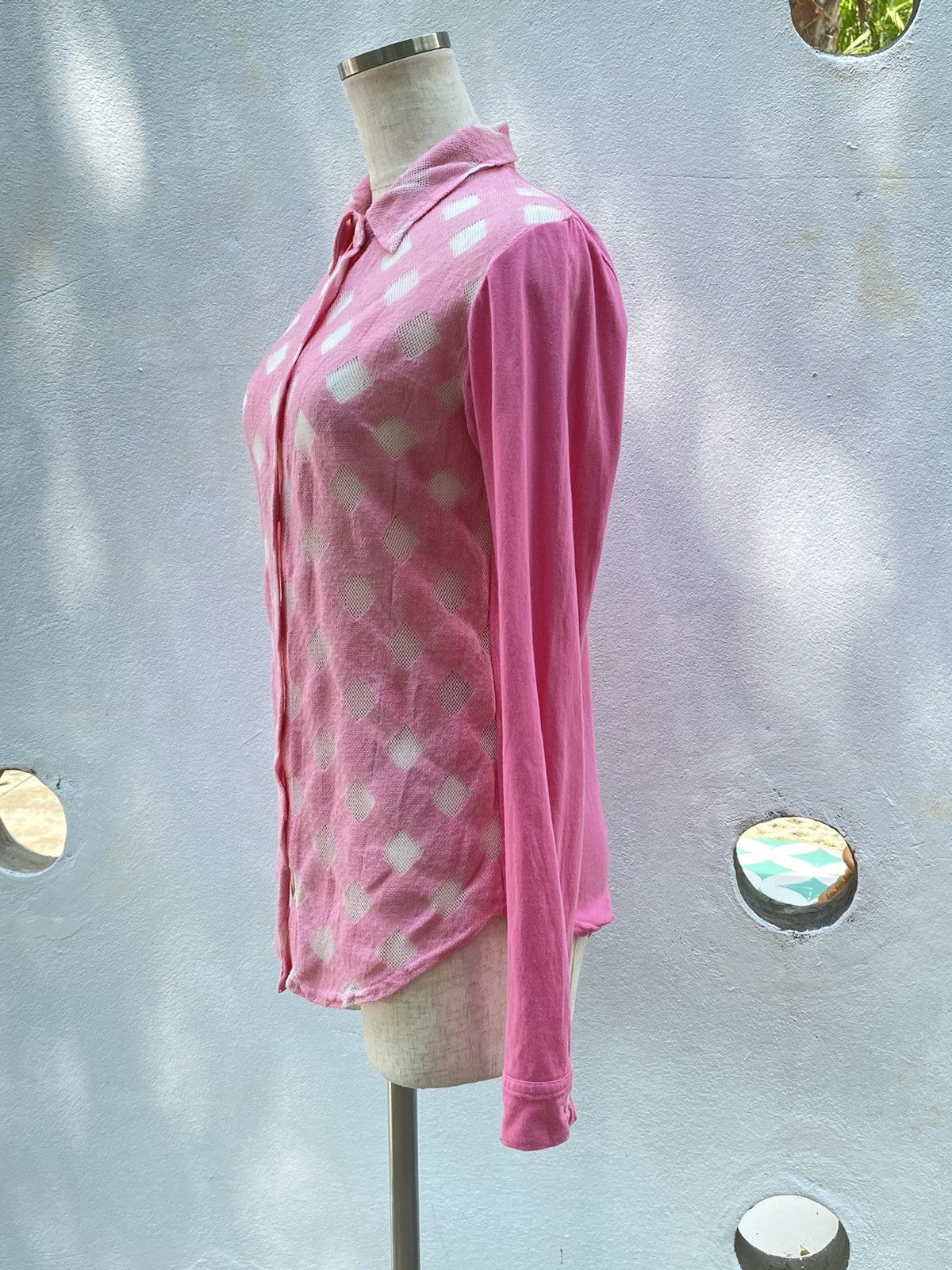 Y's × Yohji Yamamoto WXYZ Yohji Yamamoto Pastel pink plaid shirt Size S / US 4 / IT 40 - 3 Thumbnail