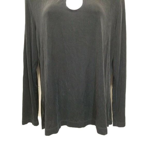 Other Chicos Travelers 2 Top Slinky Liquid Knit Black Keyhole Long Size L / US 10 / IT 46 - 3 Thumbnail