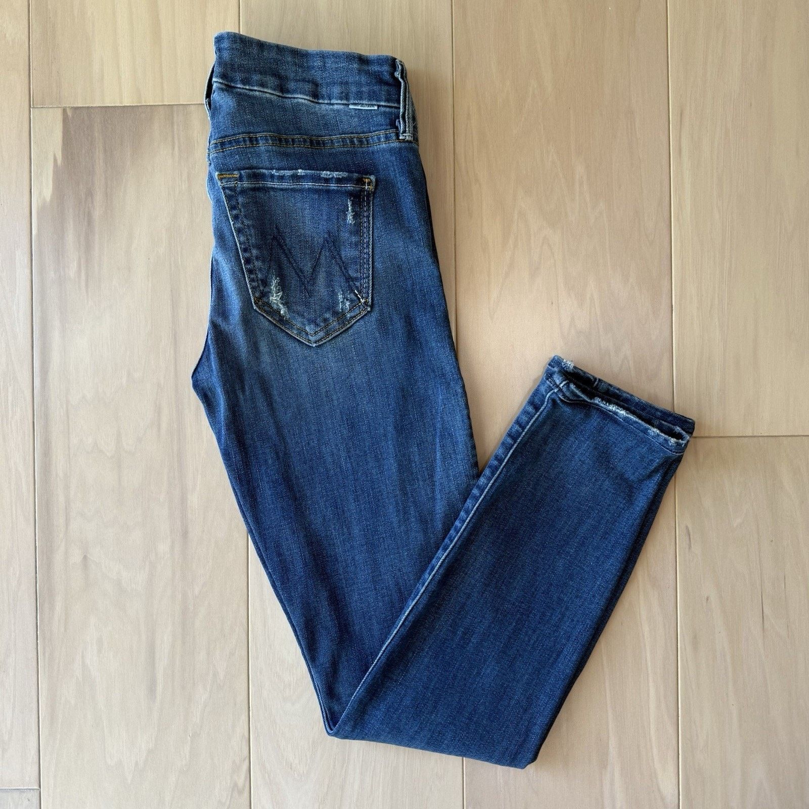 MOTHER Mother The Looker Jeans Women's 26 Blue Low Rise Glam Size 26" / US 2 / IT 38 - 2 Thumbnail