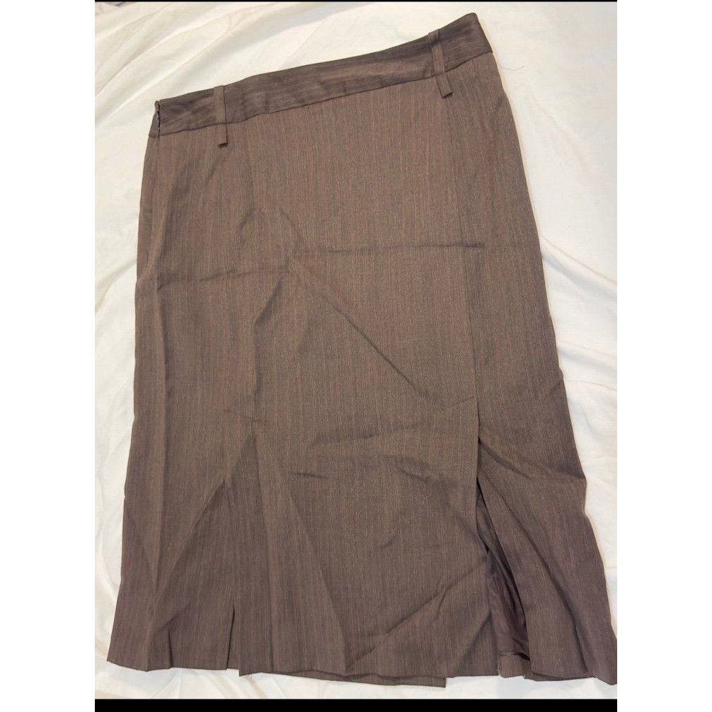 Bcbgmaxazria BCBGMaxazria Brown Wool Blend Pin Stripe Pencil Skirt Size 8 Size 30" / US 8 / IT 44 - 9 Thumbnail