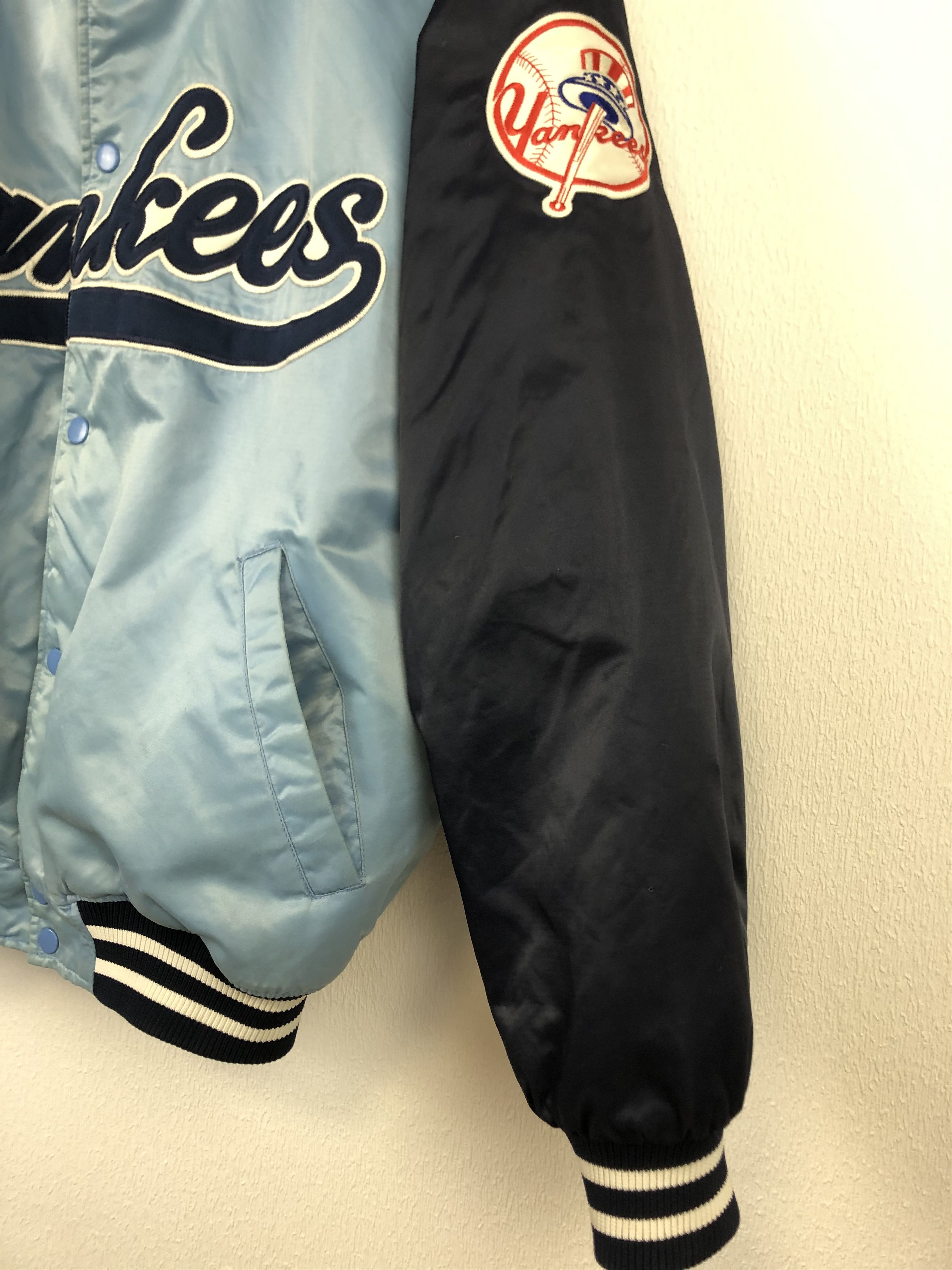 Starter × Vintage Vintage New York Yankees Satin Bomber Jacket MLB Rare Size US L / EU 52-54 / 3 - 9 Thumbnail