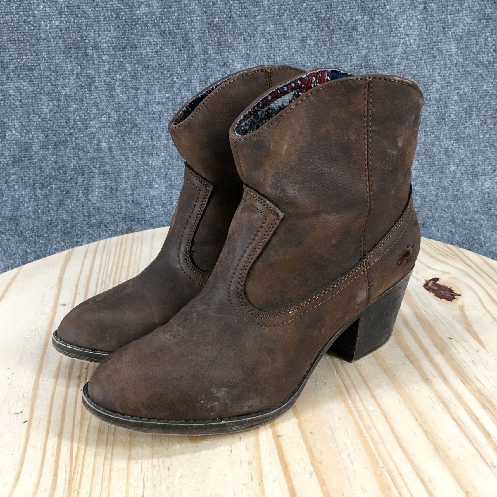 Vintage Rocket Dog Boots Western Soundoff Brown Womens 8 Ankle Booties Block Heels Shoes Size US 8 / IT 38 - 3 Thumbnail