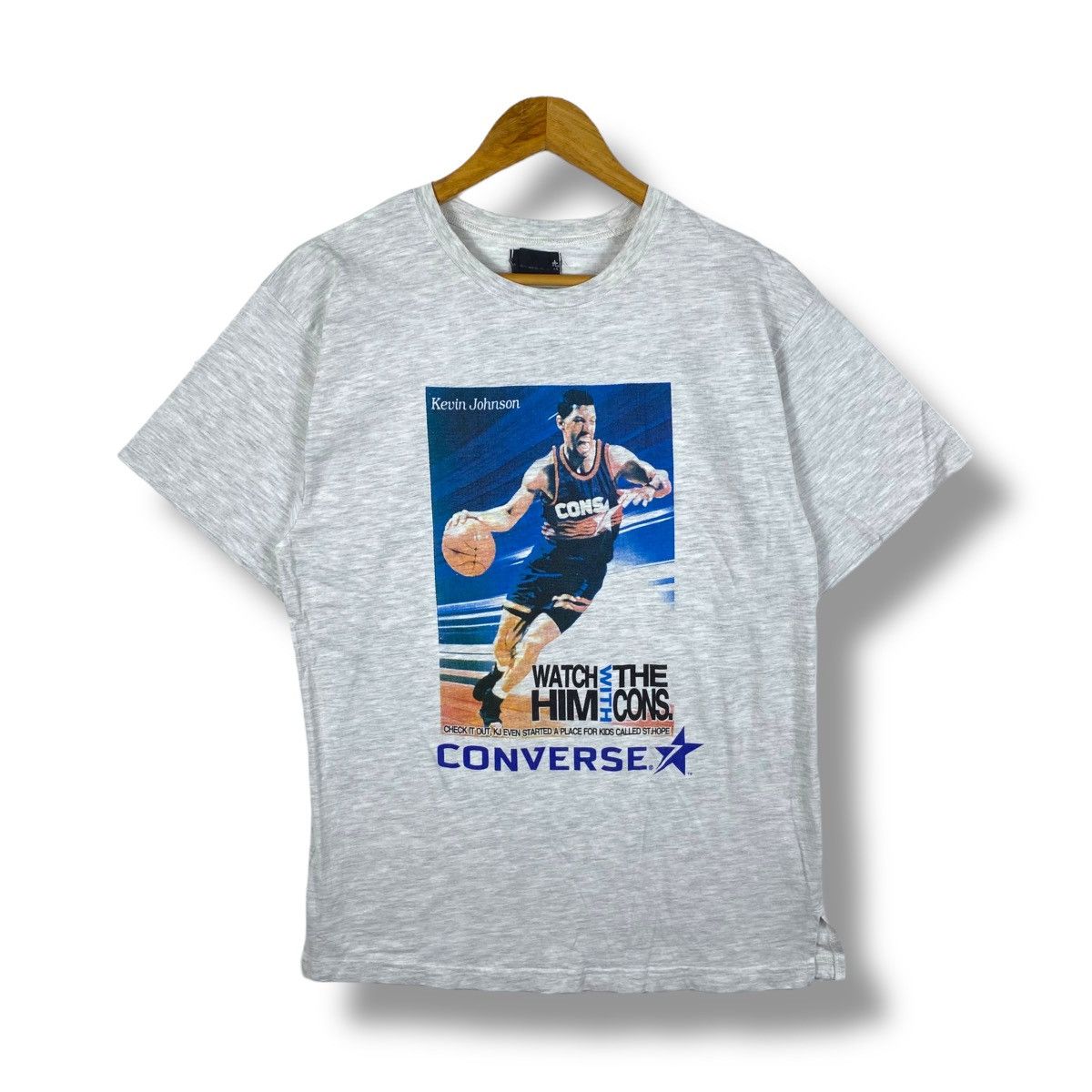 Converse Vintage 90's CONVERSE Kevin Johnson Graphic Tee Size US M / EU 48-50 / 2 - 1 Thumbnail