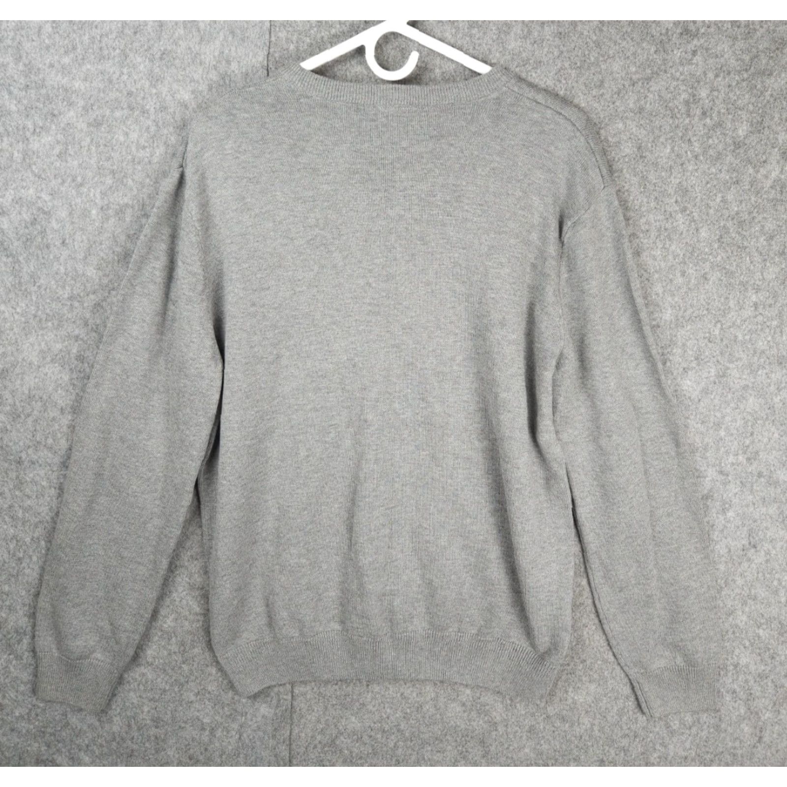Lacoste Lacoste Sweater Men 5 Gray Striped V-Neck Wool Cotton Blend Pullover Knit Long Sleeve Regular Knit Logo Winter Spring Fall Size US S / EU 44-46 / 1 - 3 Thumbnail