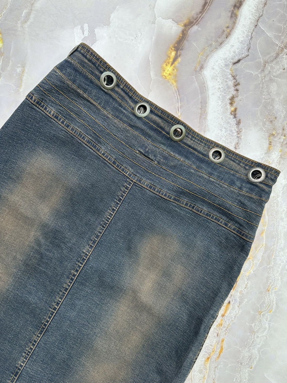 Vintage Knee Length Denim Skirt
