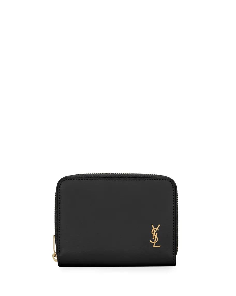 Saint Laurent Paris o1s1wg110924 Size: OS / Tiny Zip Leather Wallet in Black Size ONE SIZE - 1 Thumbnail