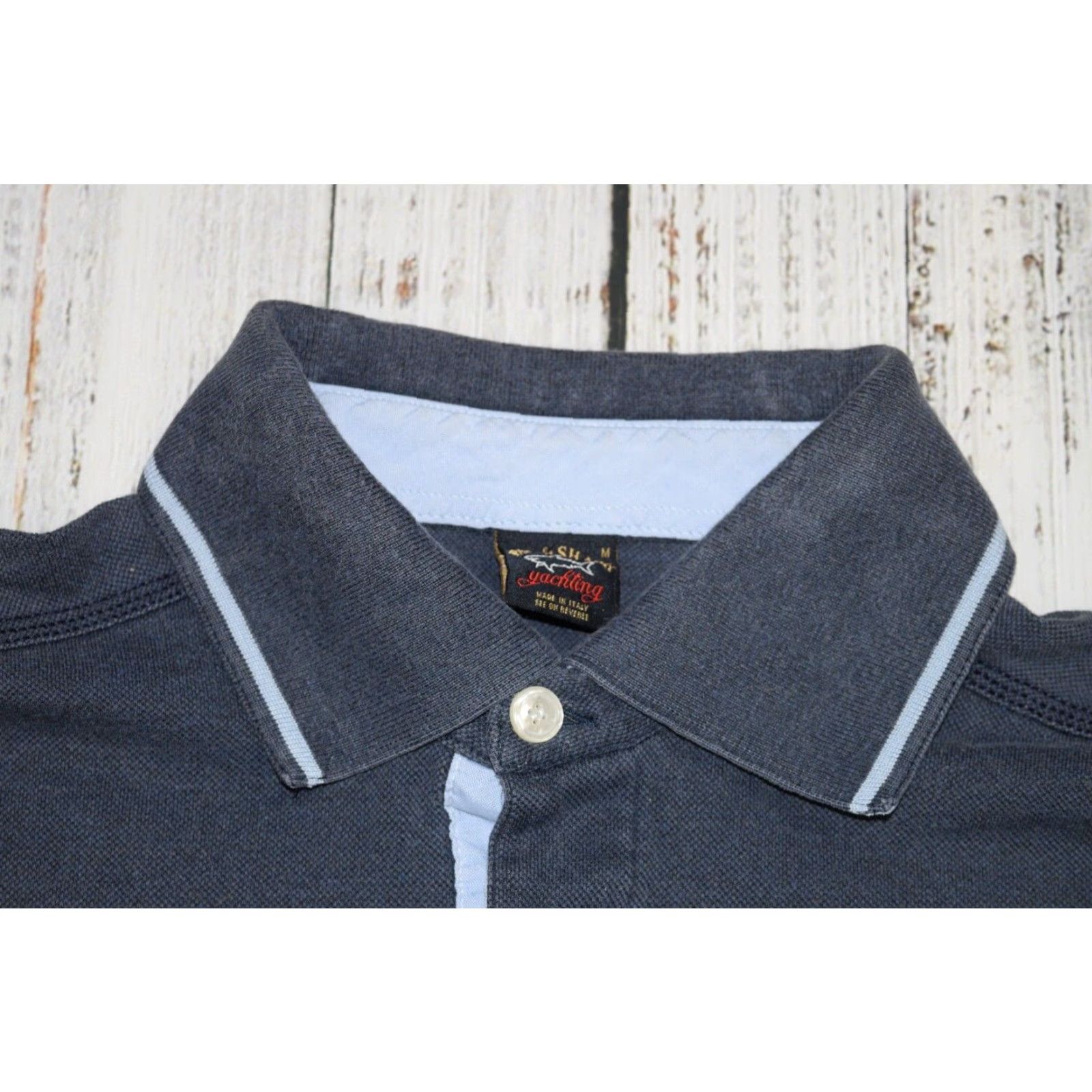 Paul & Shark Paul & Shark Polo Mens M Blue Striped 100% Cotton Knit Made in Italy 90s Size US M / EU 48-50 / 2 - 2 Thumbnail