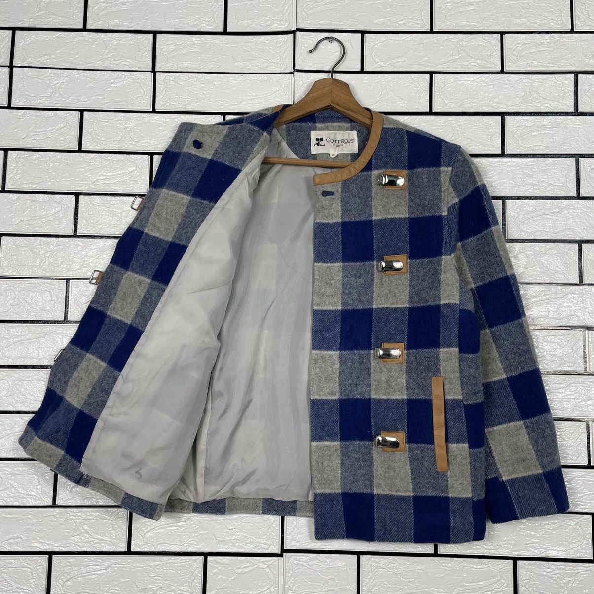 Courreges Courreges Paris Wool Tartan Jacket Size M / US 6-8 / IT 42-44 - 9 Thumbnail