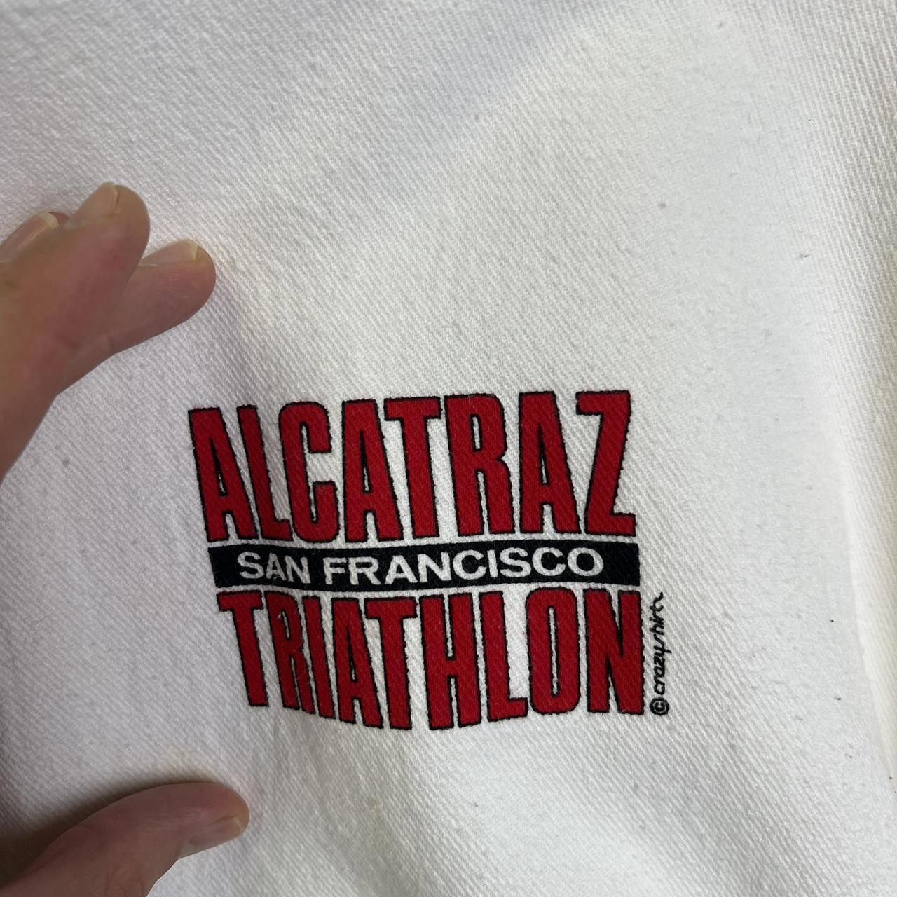 Other 90s Crazy Shirts Vintage Alcatraz Triathlon Hoodie - White Size US L / EU 52-54 / 3 - 5 Thumbnail