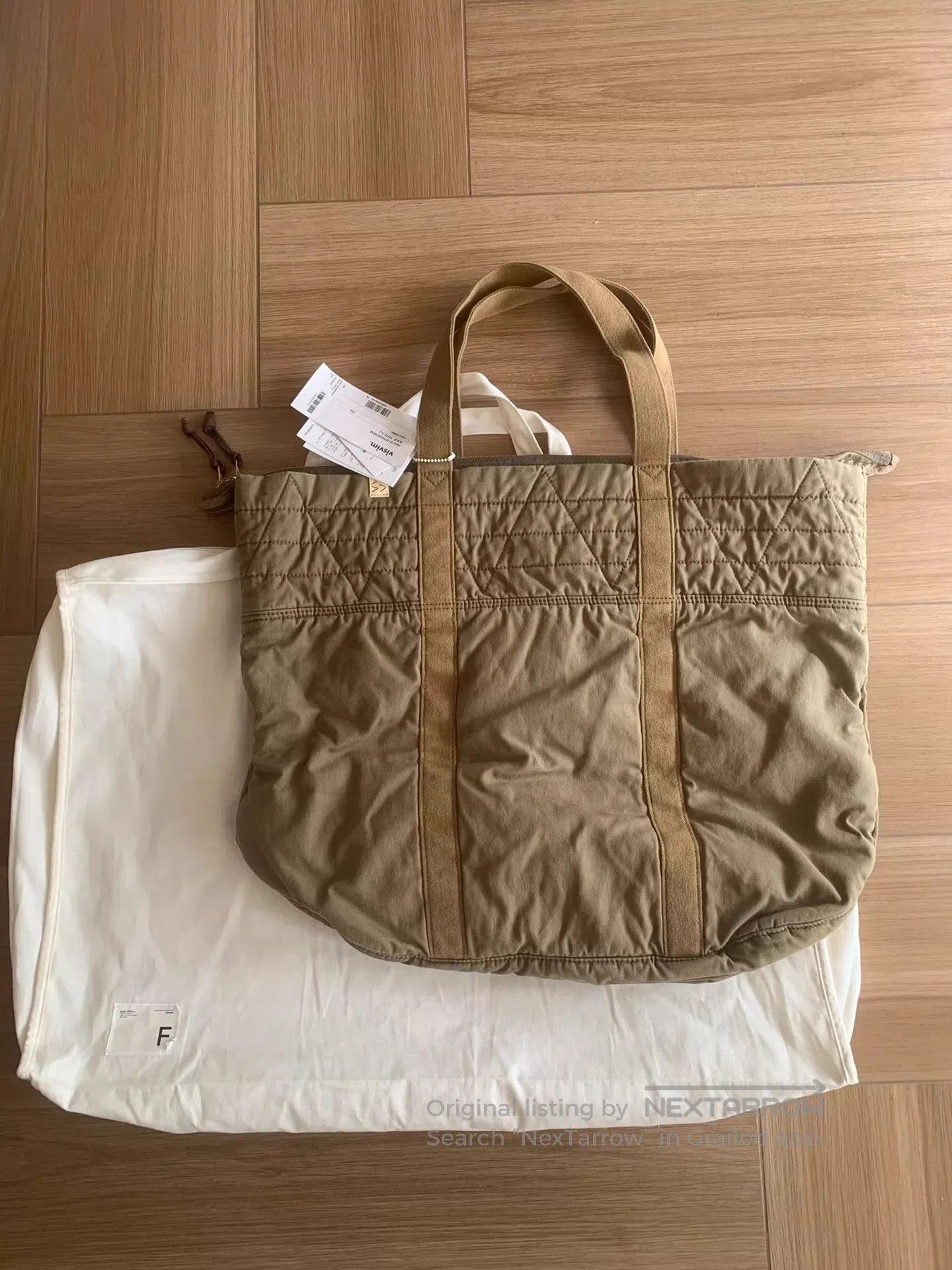 Visvim Beige Quilted Tote Bag with Structured Straps. Size ONE SIZE - 1 Thumbnail